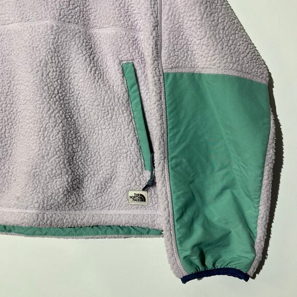 The North Face Cragmont 1/4 Snap Fleece Purple/Green Sweater Women’s Size Medium - Picture 4 of 8